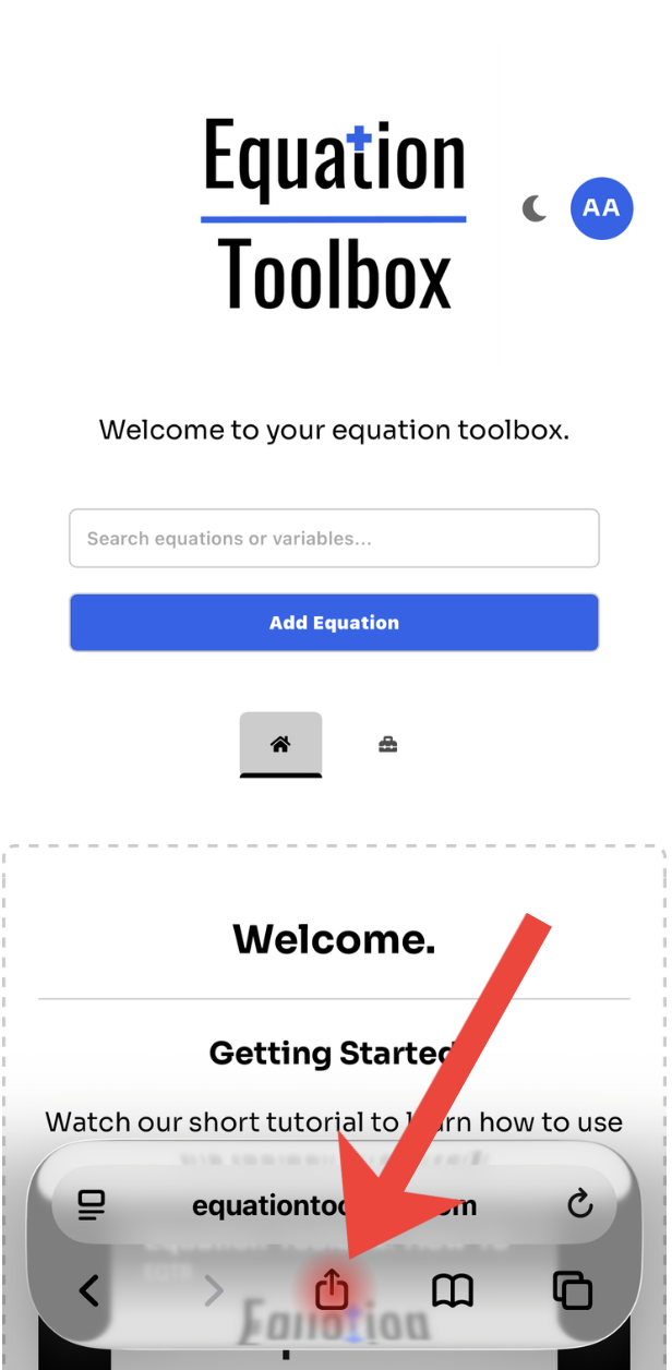Tap the share button