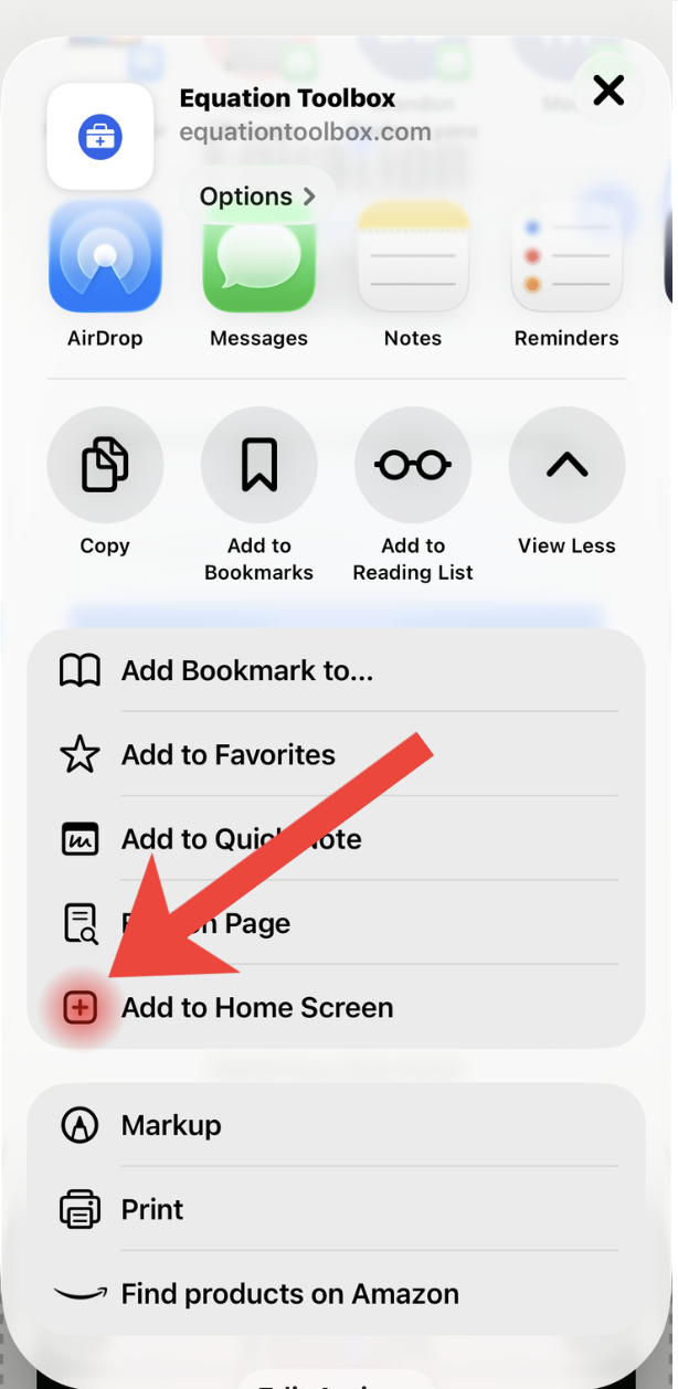 Tap Add to Home Screen